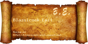 Blazsicsek Emil névjegykártya